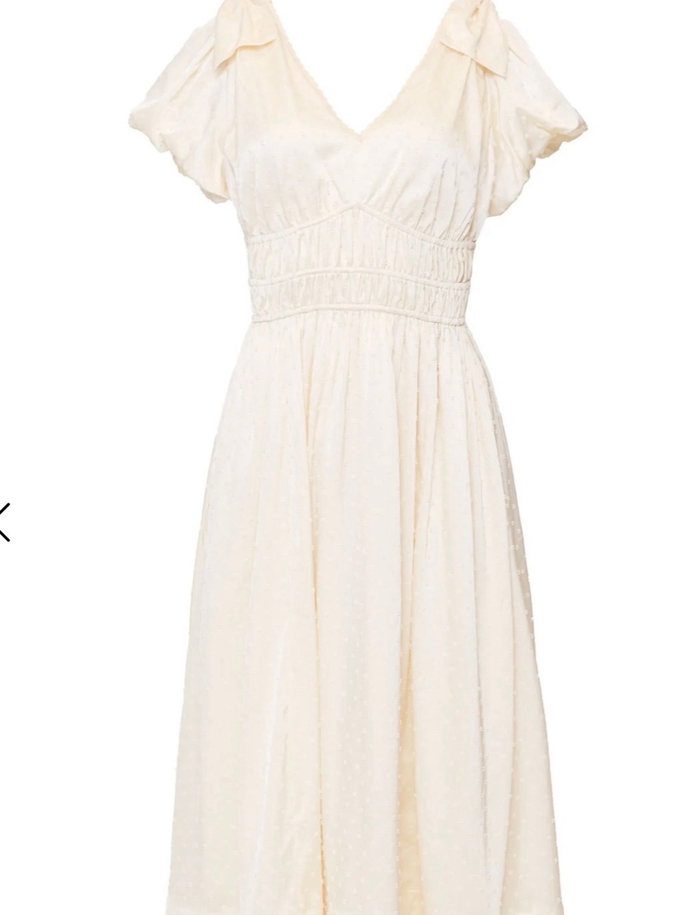 Women’s Cream V-Neck Midi Dress